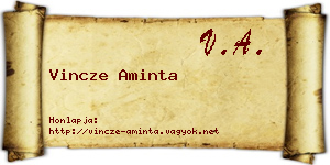 Vincze Aminta névjegykártya